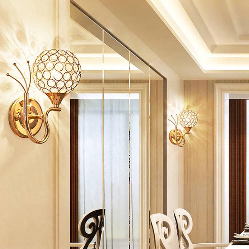Wall Sconce Crystal Wall Light Simple Creative Bedroom Bedside Wall Lamp Crystal Lights Home Ligting