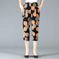 Summer Cropped Pants Women's Pants Cropped Casual Pants Women's High Waist Stretch Pants Cropped Pants