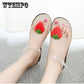 Summer Sandals Female  Personality Lemon Fruit Cute Toe Beach Student Flat Jelly Shoes