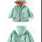 Girls Mid-length Cotton Coat Winter Warm and Windproof Jacket Plush Thick Cotton Clothing