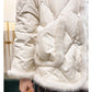Mink Fur Down Jacket Women's Short Loose and Thick White Duck Down Warm Jacket