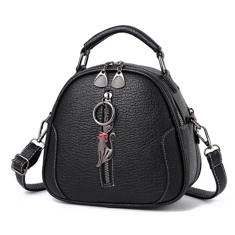 Women Genuine Leather Hand Bag Multifunction Crossbody bag Waterproof Shoulder Bag Leisure Round Bag