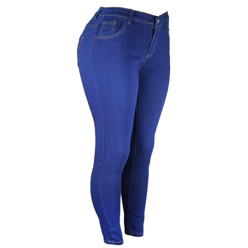 Jeans women's plus size peach buttocks stretch thin pants