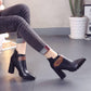 Embroidered Bee Martin Boots Comfortable Bottom Cotton Shoes Thick Heels Short Snow Ankle Boots