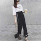 Women's Loose Round Neck Short-sleeved T-shirt Casual Elastic Waist Wide-leg Pants Two-piece Suit Women Summer Casual Home Service