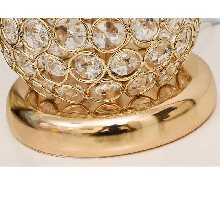 LED Table Lamps for Bedroom Crystal  Fabric Bedside Lamp Table Lanterns Home Decoration Lighting