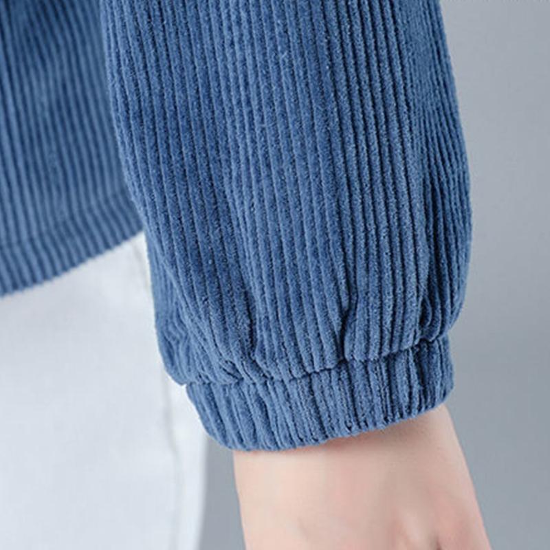 Women's Corduroy Jacket Spring and Autumn 2021 Loose Large Size Short Jacket Jacket Casual Sweater Women