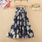 Large Swing Chiffon Floral Long Skirt Summer High Waist Loose A-line Skirt Beach Skirt