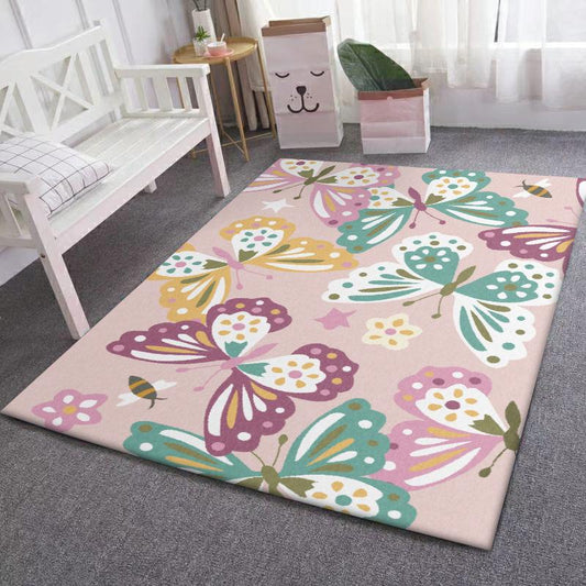 Fashion Modern Carpet Cute Butterfly Sweet Princess Room Bedroom Carpet Living Room Bedside Carpet Doormat