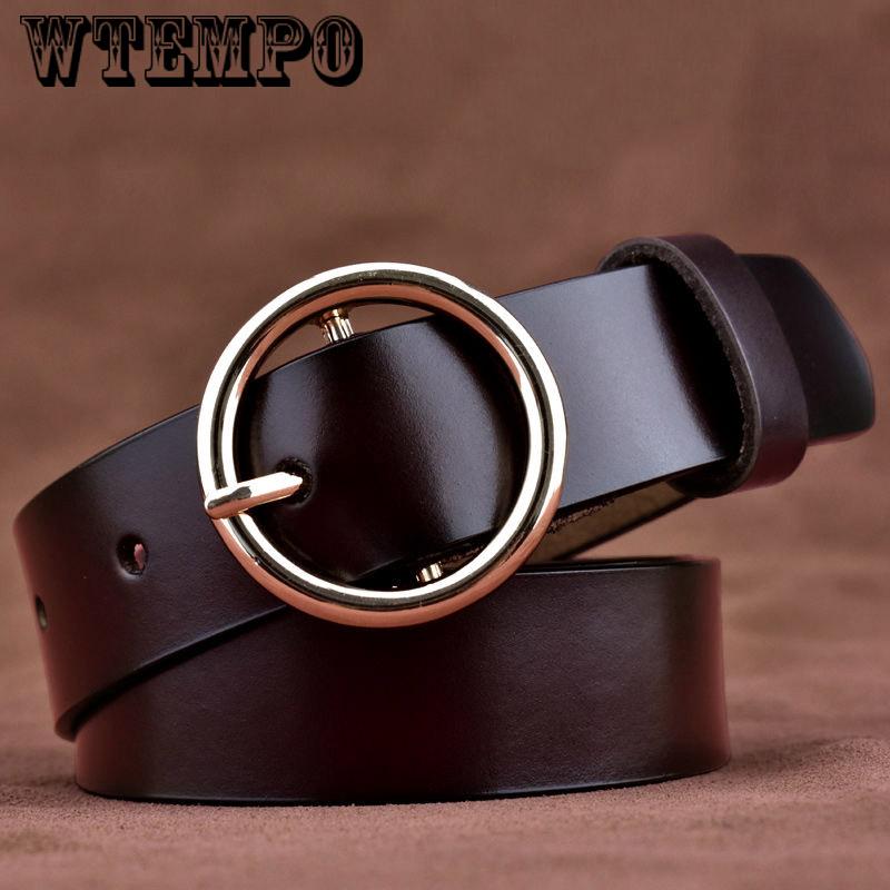 Leather Belts for Women Jeans Strap Vintage Metal Pin Buckle Fashion Style Trouser Cummerbunds