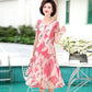 Womens Solid Color Sexy V-neck Short-sleeved Temperament Slim Fit Short Dress