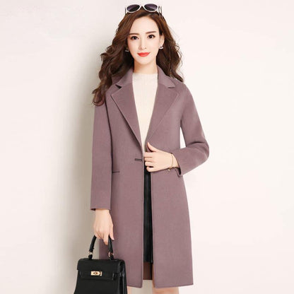 Winter Wool Coat Women Casaco Feminino Ladies Autumn Jacket Slim Long Woolen Coats Women Overcoat