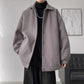 Warm Woolen Jacket Coat All-match Loose Thickened Lapel Woolen Coat Men and Women Casual Long-sleeved Zipper Jacket
