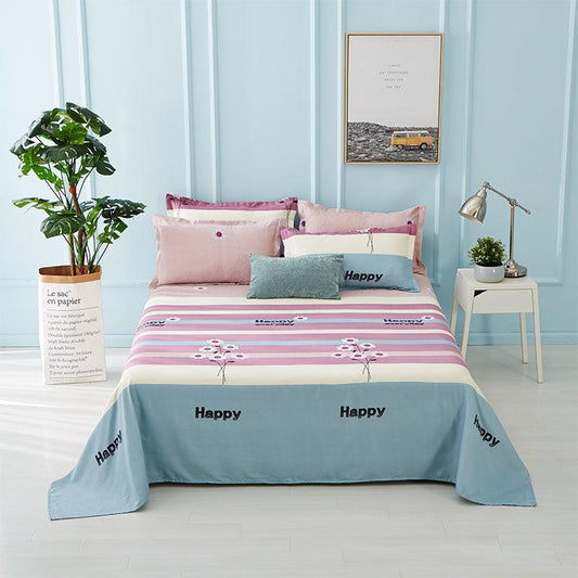 Home Textiles Bed Sheets Pillowcases Pastoral Style Patterns Simple Atmosphere Comfortable Soft Foldable and Washable
