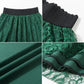 Autumn and Winter Lace Skirt Elastic High Waist Mid-length Skirt Large Size All-match A-line Long Skirt Women