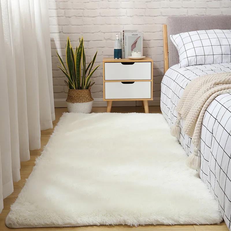Soft and Thickened Living Room Carpet Solid Color Cushion Blanket Bedroom Bedside Plush Carpet