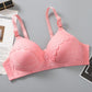 Thin Underwear Women's No Steel Ring Large Size Mother Middle-aged and Elderly Gathered Ladies Bra Anti-sagging Breathable Large Size Bra