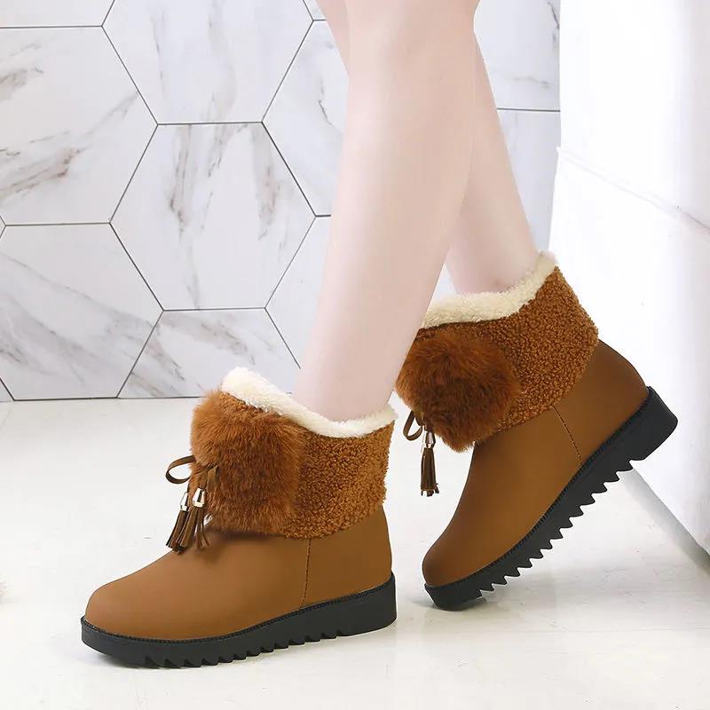 Snow Boots Female Autumn and Winter Korean Wild Student Cotton Shoes Short Tube Plus Velvet Thick Warm Fashion Boots