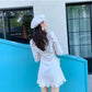 White Sexy Women's Summer Dress Ruffle Knee-length Daily Wear Office Dating Party