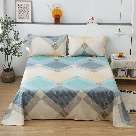 Thick Single Double Bed Single Linen Canvas Cotton Tatami Sheets Three Sets A Pair of Pillows One Sheet Skin-friendly Warm Breathable and Washable
