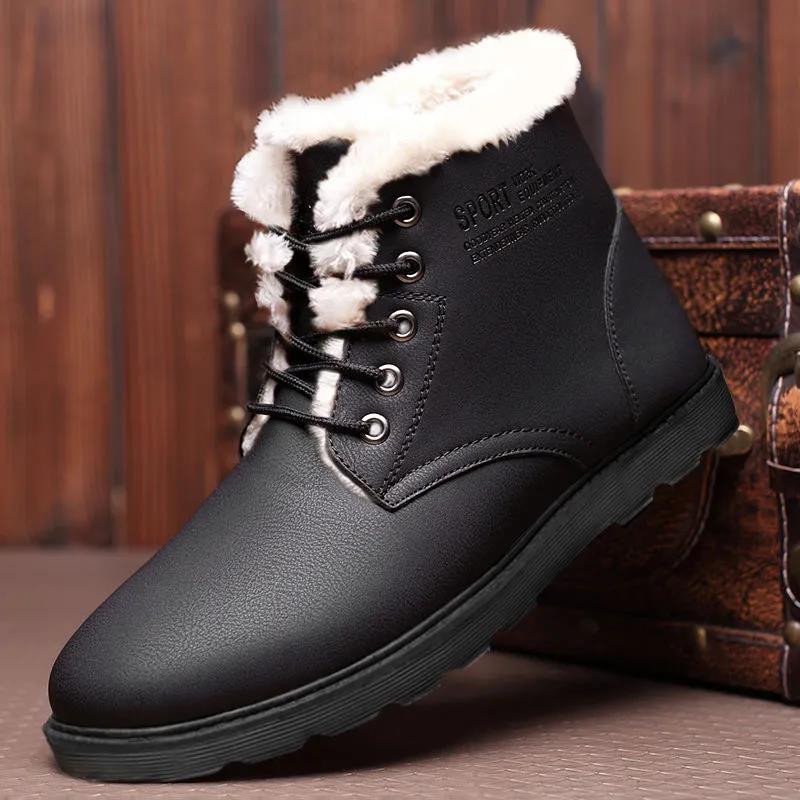 Martin Boots Men's Shoes Winter Waterproof Cold-resistant Plus Velvet Thick Warm Shoes Men's Snow Boots Men's Boots