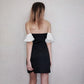 Summer Self-cultivation Waist Split Hip Skirt Sexy Temperament Dress Women's Dress Short Skirt Neckline