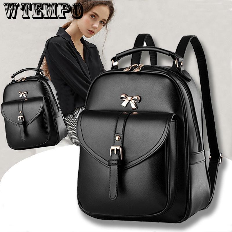 Fashion Pu Leather Women Backpack Simple Style Backpack Women College Backpack