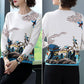 Autumn Winter 3D Printed Woolen Sweater Vintage Knit Bottoming Sweater Warm Plus Size Wool Blend Jumper Tops