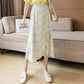 Women's Chiffon Floral Skirt Summer  High Waist Mid-length A-line Draping Fairy Dress