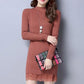 Inside Wearing A Sweater Autumn and Winter Long   Female Slim  Collar Lace Warm