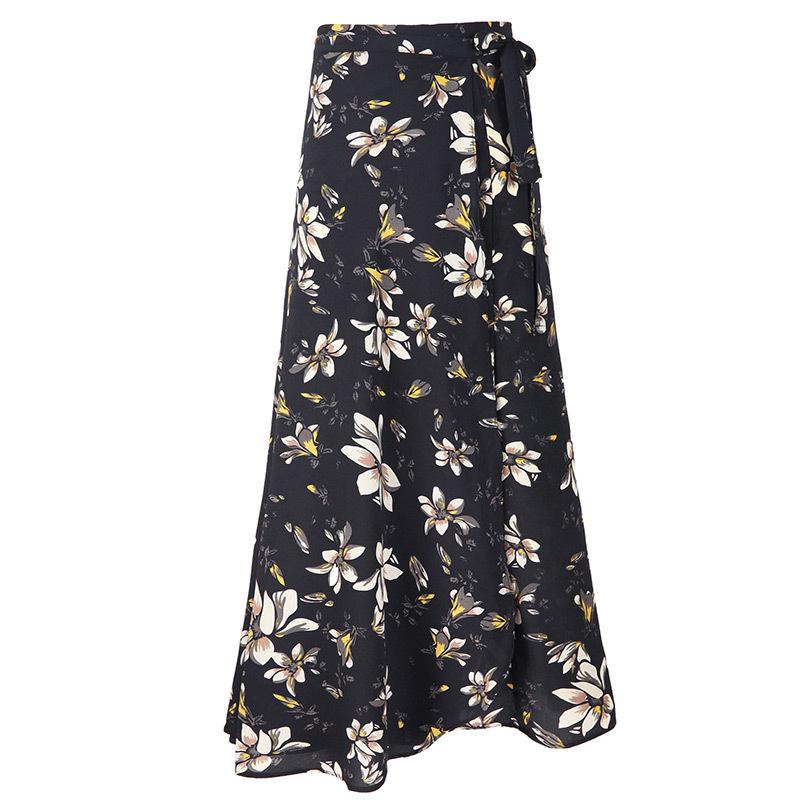 WTEMPO Summer Chic Floral One-piece Chiffon Long Beach Skirt