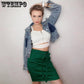 Cotton and Linen Short Skirt Summer Women's Casual High Waist Bow Loose Bag Hip Skirt with Pocket