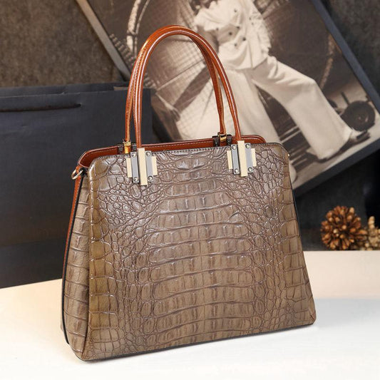 Genuine Leather Texture Female Bag Summer Handbag Large Capacity Retro Middle-aged Mother Bag Lady Trendy Bag