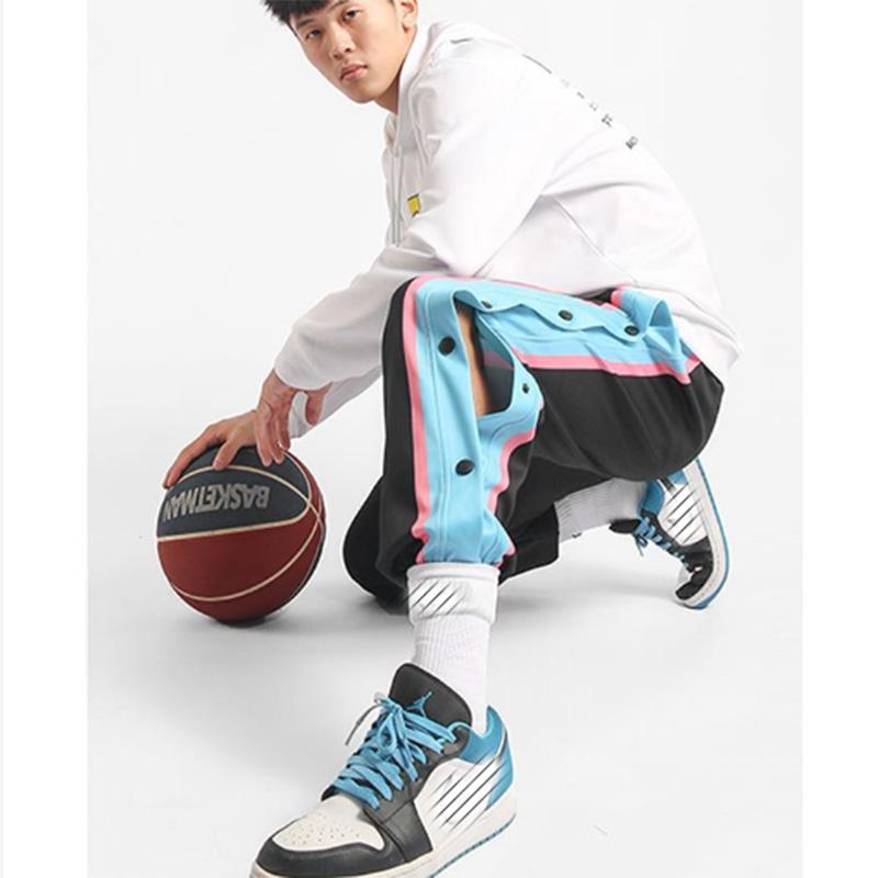 Basketball Men's Breasted Trousers Men's Basketball Training Full Buckle Spring and Autumn Sports Trousers Men's Loose Thickened Trousers