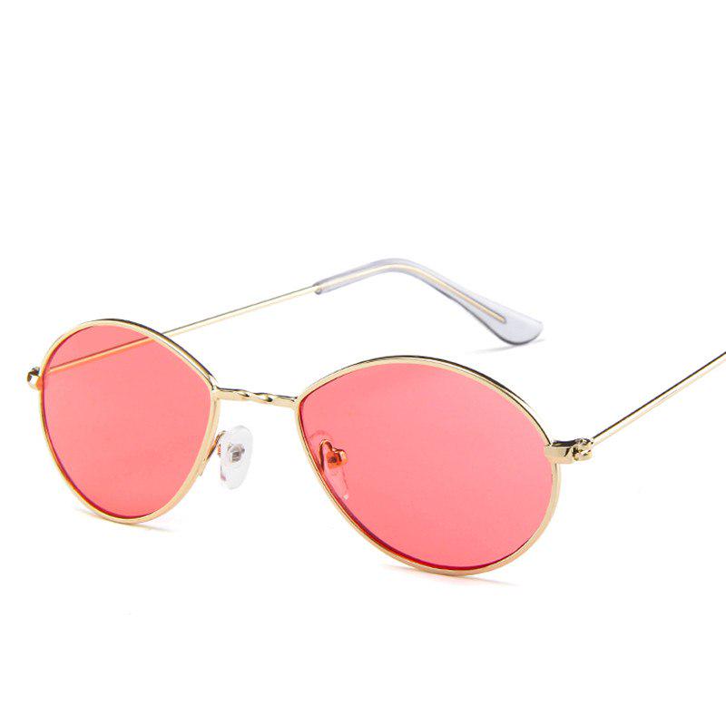 small oval sunglasses women retro red eyewear vintage glasses gold metal frame mirror points vintage