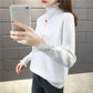 Ruffles Lace Stitching Collar Fake Two-piece Warm Sweater Female Thick  Pullover Sweater Short Stretch Slim Knitwear Bottoming or Outwear