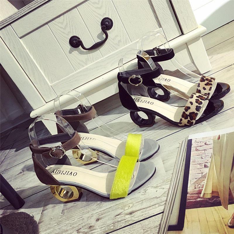 Women's thick high-heeled sandals personality profile frosted sexy open-toe women's shoes sandals