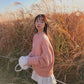 Girly Loose Skin-friendly Sweater Loose Solid Color Crew Neck Bottoming Knitwear ThickenTop