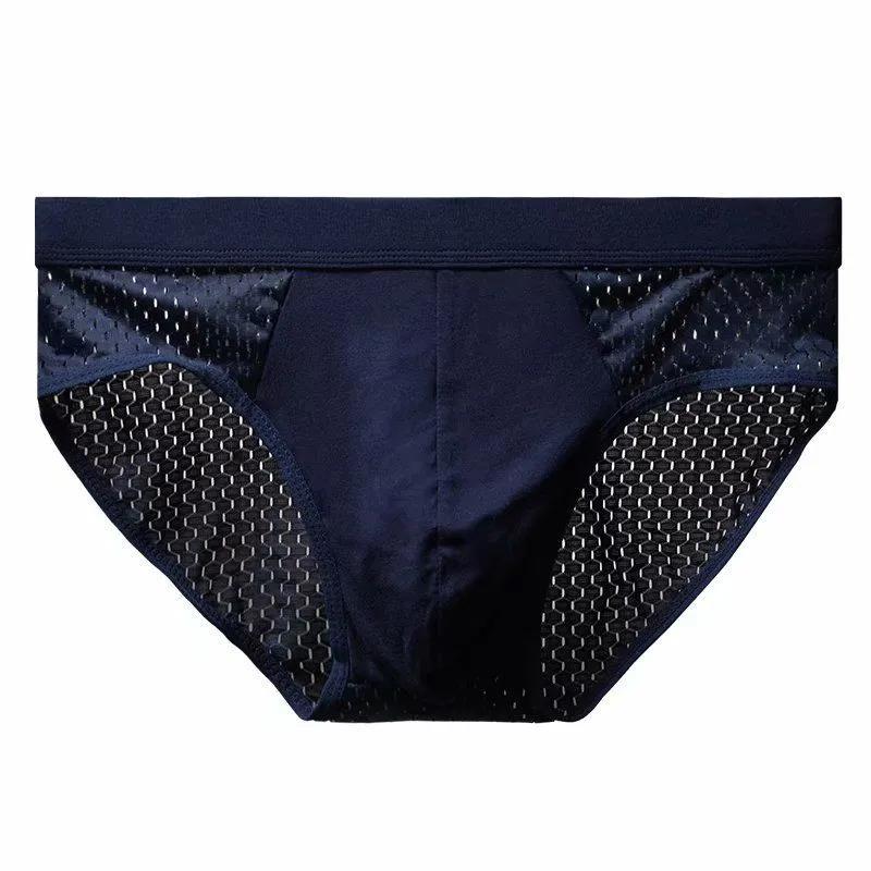Men's Summer Ice Silk Quick-drying Mesh Breathable and Refreshing Briefs Ultra-thin 4 Packs