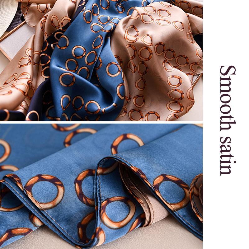 Scarf Flower Wrap Shawl Silk Imitation Satin Women Elegant All-match Headscarf Sunscreen Gauze Shawl