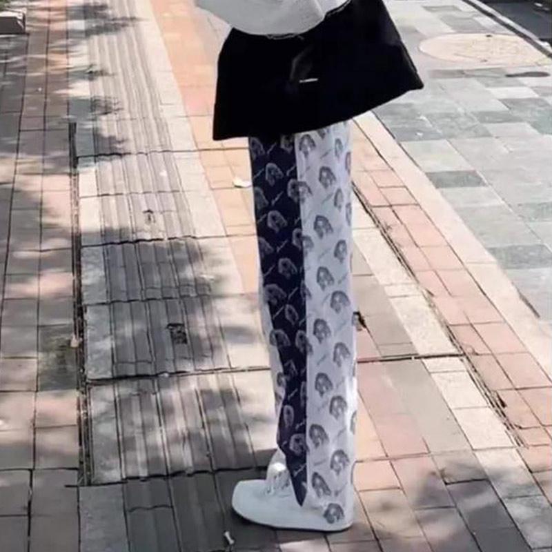 Ice Silk Pants Women's Summer Thin Trousers Loose and Thin Wide-legged Casual Fashion High-waist Net Red Mopping Pants