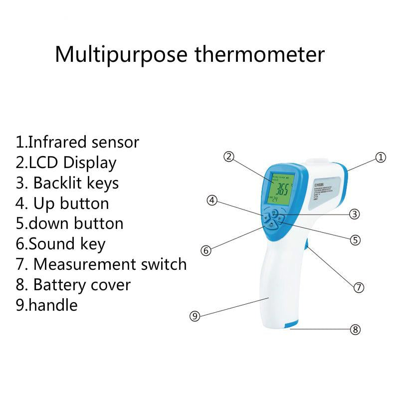 Digital infrared electronic non-contact baby forehead thermometer temperature measurement fast