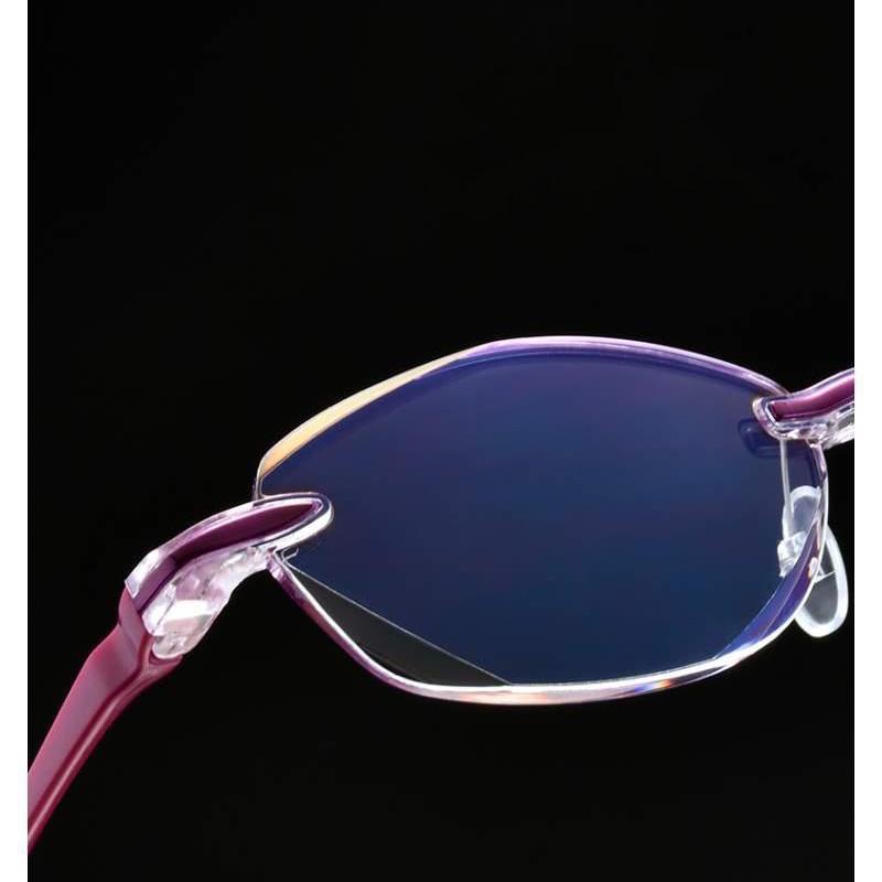 Women's Ultra-light Frameless Reading Glasses Anti-blue Light Diamond Cut Edge Ultra-clear Magnifer Glasses High Elasticity
