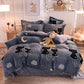 4pcs  Bedding Sets Bed Linen Plush Duvet Cover Flat Sheet Bedding Set Winter King  Queen Bed Set
