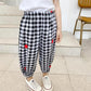 Girls' Pants Summer Thin Section Children's Strawberry Plaid Trousers Children's Mosquito Pants Female Baby Bloomers