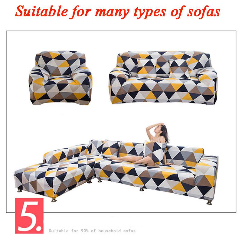 1/2/3/4 Seat Printed Magic Sofa Cover Sectional Sofa Slipcovers Stretchable Elastic Sofa Cover for Living Room Couch Cover Armchair Cover