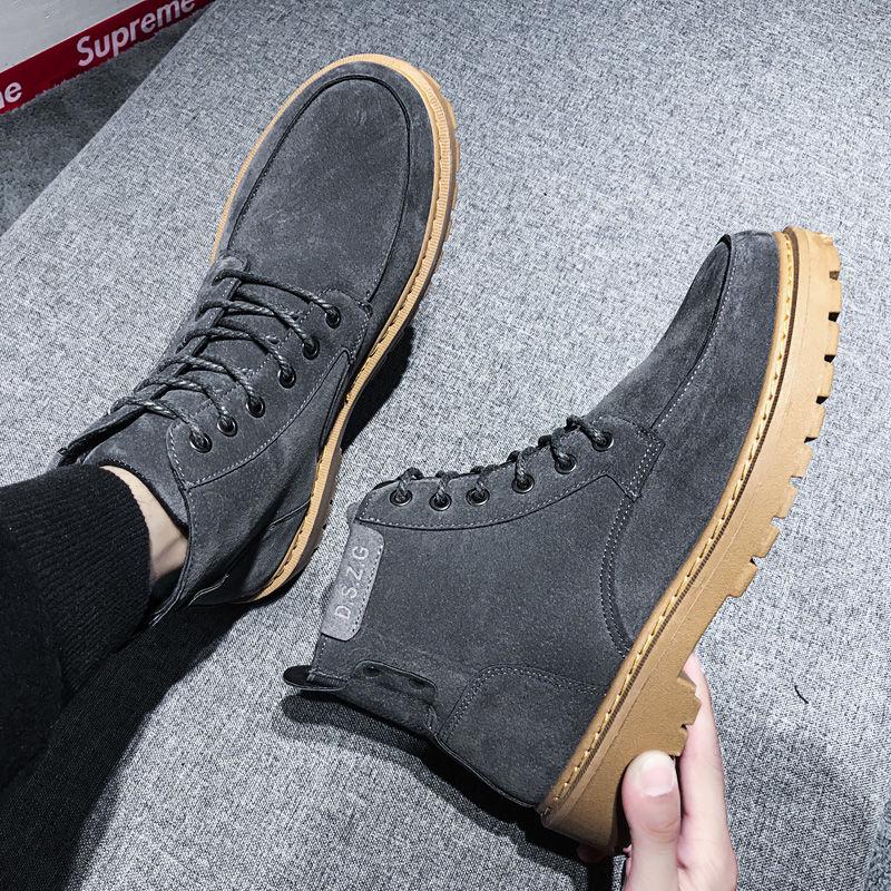 Martin Boots Men 2019 British Style Men High Top Shoes Fashion Motorcycle Short Boots Men's Shoes