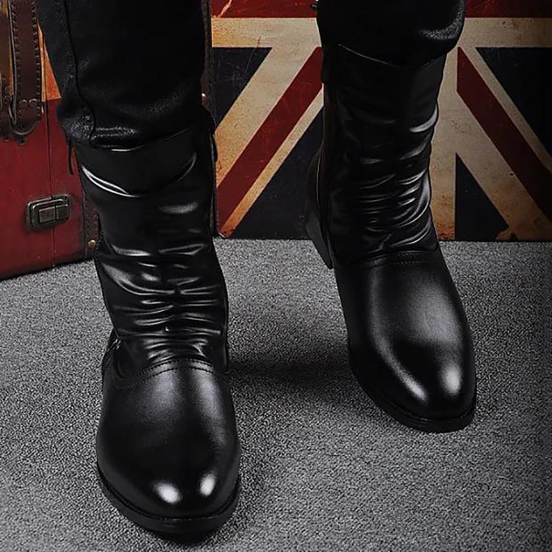 Autumn and Winter Korean Style Trendy Mid-cut Short Boots British Martin Boots Trendy Pointed Leather Boots