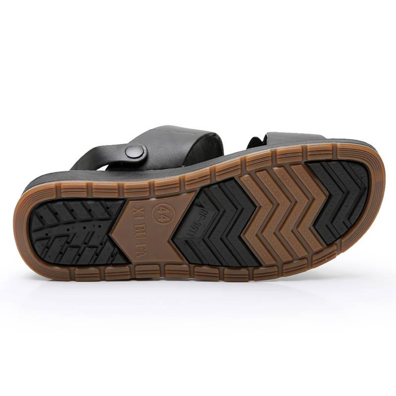 Summer Sandals Men Breathable Leather Sandals Man Flats Plus Size Fashion Casual Beach Men's Shoes