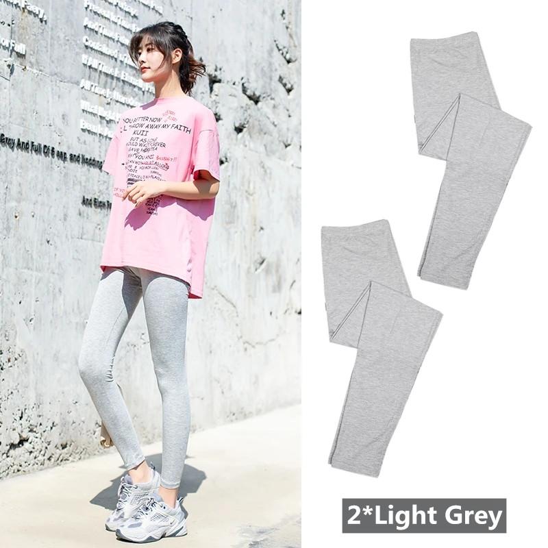 2 Pcs Women's Leggings Spring and Summer Outerrwear Elastic Slimming Cropped Trousers Modal Thin Women's Mid-waist Skinny Trousers Thin and All-match